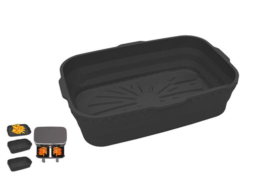 Reusable Baking Air Fryer Silicone Liners Pot Food Grade Airfryer Basket Bowl-Black