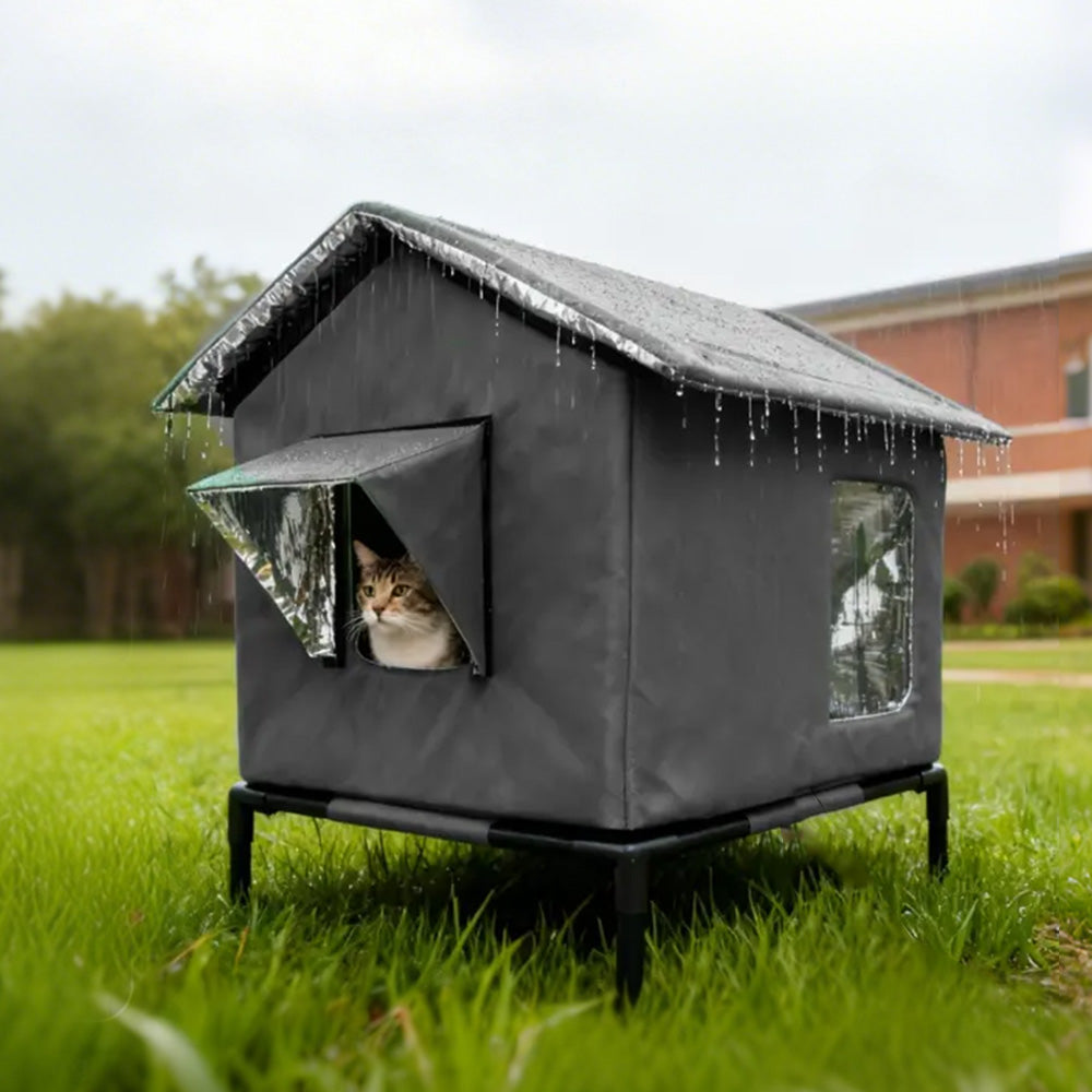 Insulated Shelter  Cat House-Grey