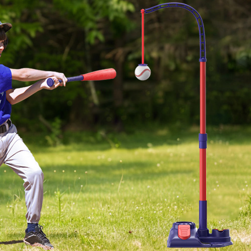 3-in-1 Tee Ball Set for Kids Retractable Baseball Batting Tee Set Red