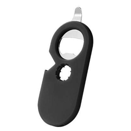 2Pcs 5-in-1 Bottle Can Opener Kitchen Twist Cap Pull Tab Tool with Easy Attached Storage Black