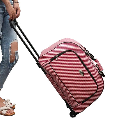 Travel Duffle Trolley Bag Rolling Carry Bag with Wheels Weekender Bags Red