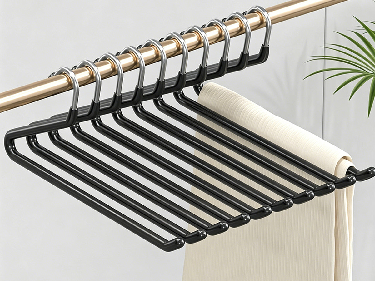10 Piece Open Pant Hangers - Black