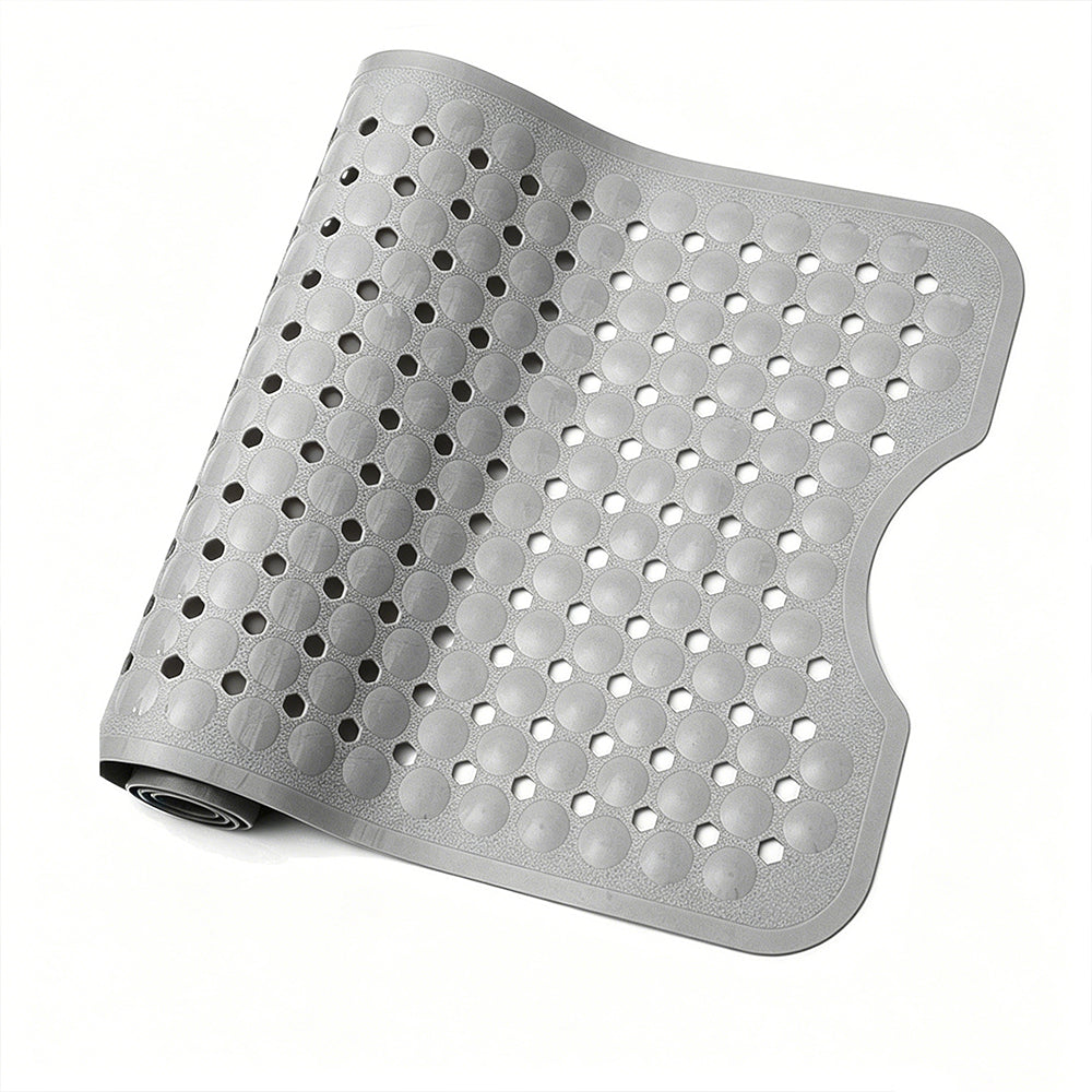 Bathtub Bubble Mat 100x40cm Non Slip Bath Mat with Drain Holes for Shower-Grey