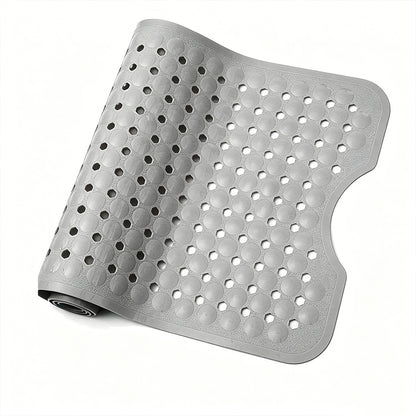 Bathtub Bubble Mat 100x40cm Non Slip Bath Mat with Drain Holes for Shower-Grey