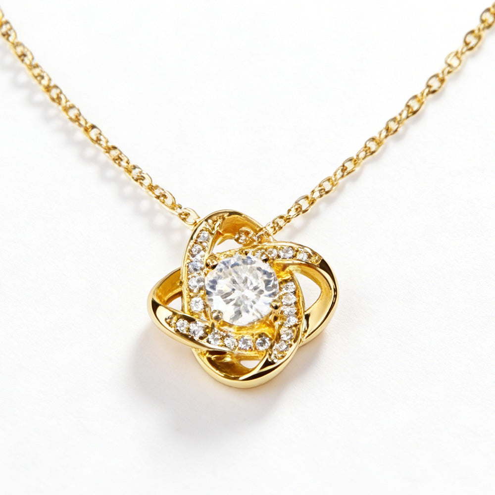 Eternal Preserved Rose Gift Box With Elegant Necklace for Mom Girlfriend Wife -Gold