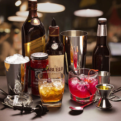 13PCS Set Stainless Steel Cocktail Shaker Tool Bartender Kit for Home Bar