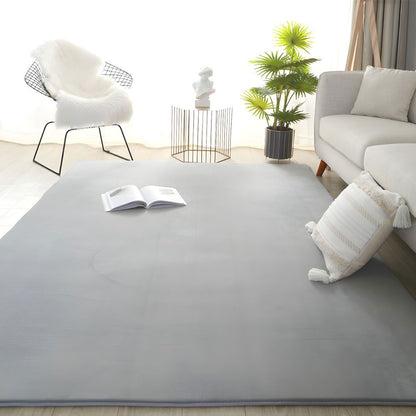 Coral Fleece Soft Carpet Fast Rebound Sponge Floor Mat-Grey