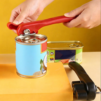 Smooth Edge Professional Can Opener Manual Stainless Steel Cut Lid Side-Red