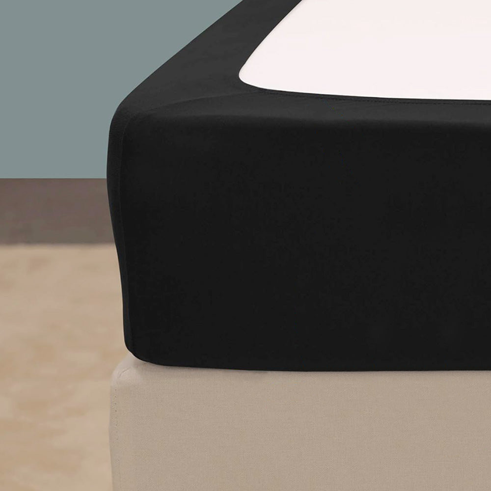 Elastic Box Spring Cover Stretchy Wrap Around 4 Sides Bed Skirt for Hotel Home -Dark Grey