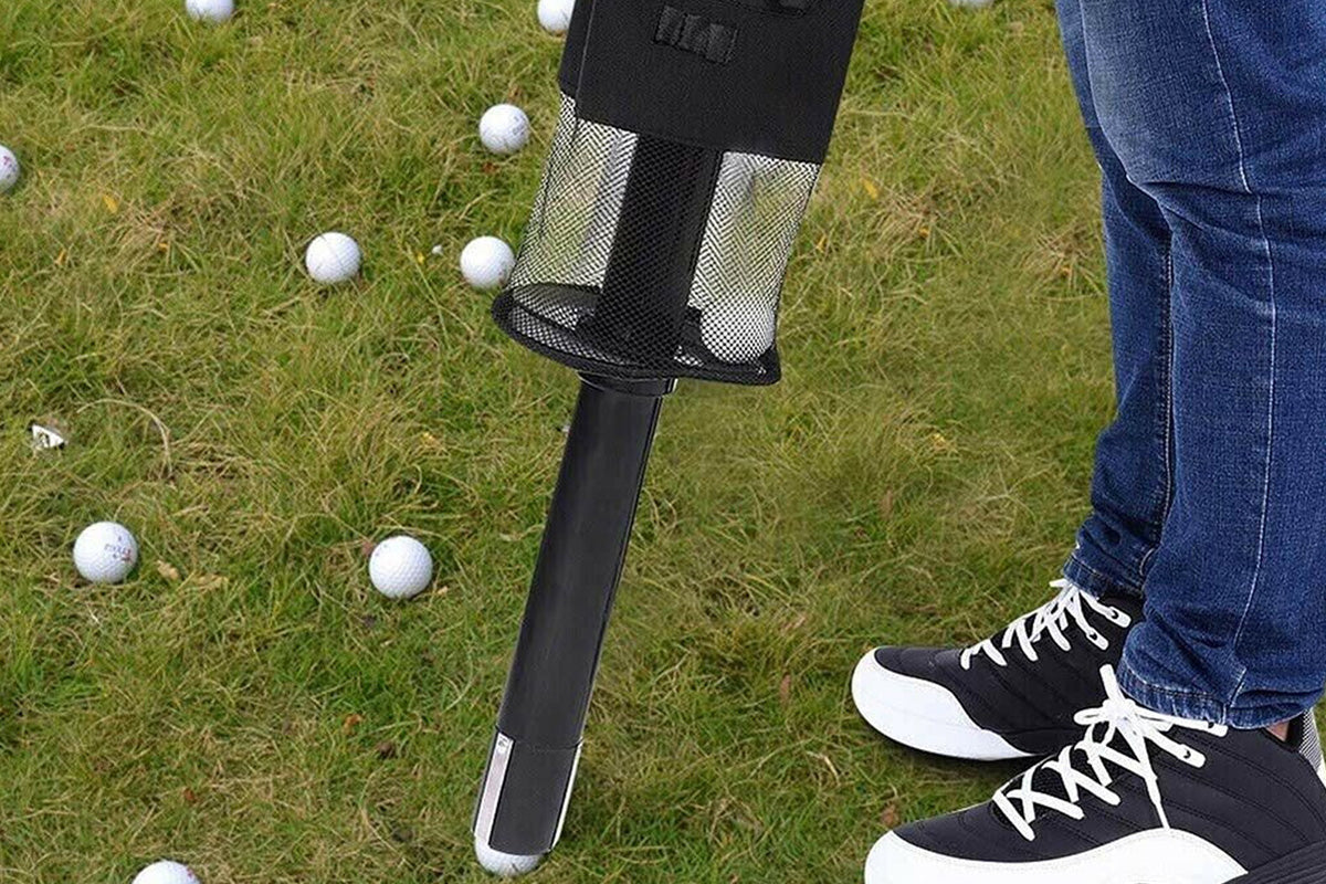 Golf Ball Retriever Portable Pocket Shag Bag Can Hold Up to 70 Balls -Black