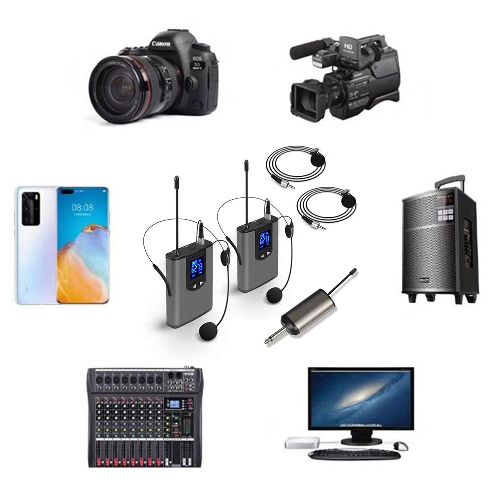 UHF Wireless Headset Microphone with Receiver Lavalier Microphone Set Style 2