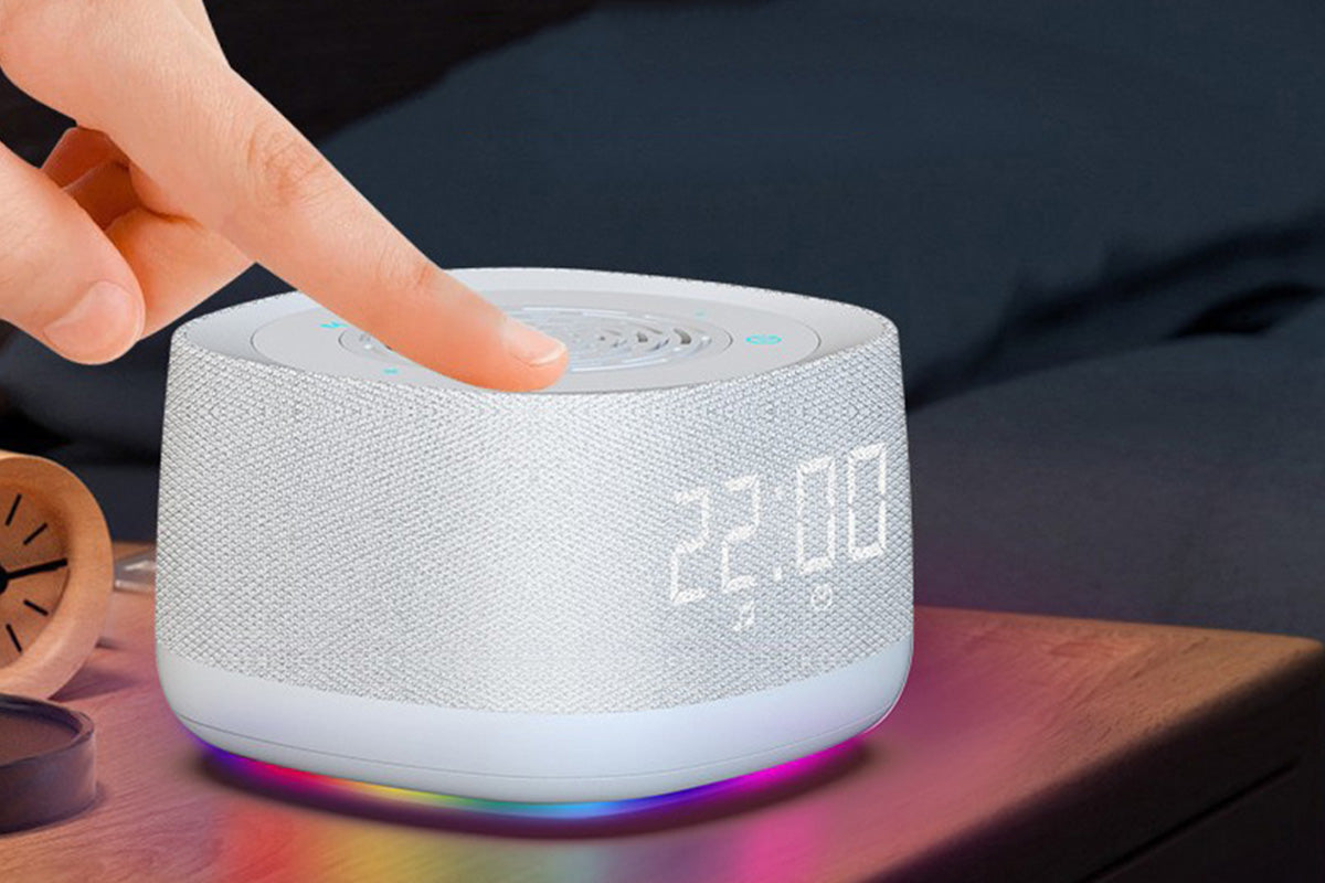White Noise Sound Machine With Alarm Clock And Breathing Light-White