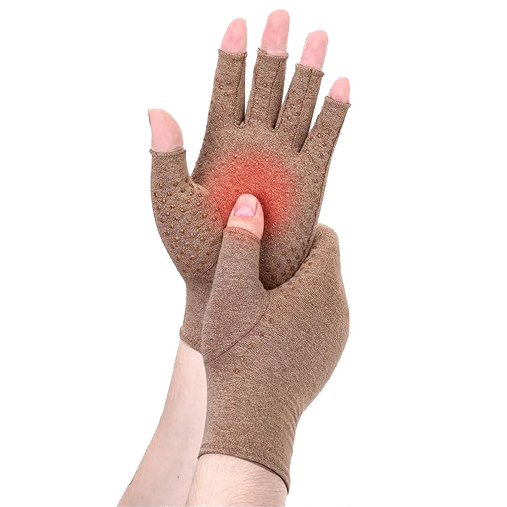 Women Arthritis Compression Gloves Anti-Slip for Hand Pain and Osteoarthritis -Browm