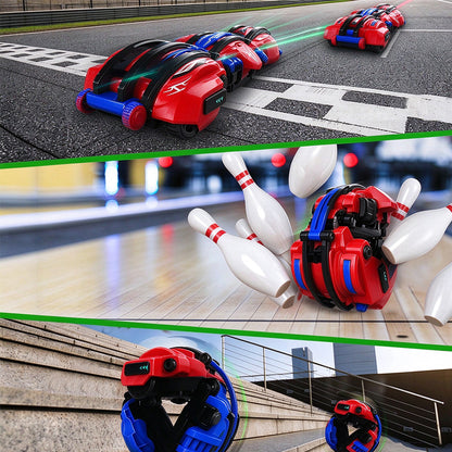 6 Wheel 360 Degree Transforming RC Stunt Car with LED Lights - Red