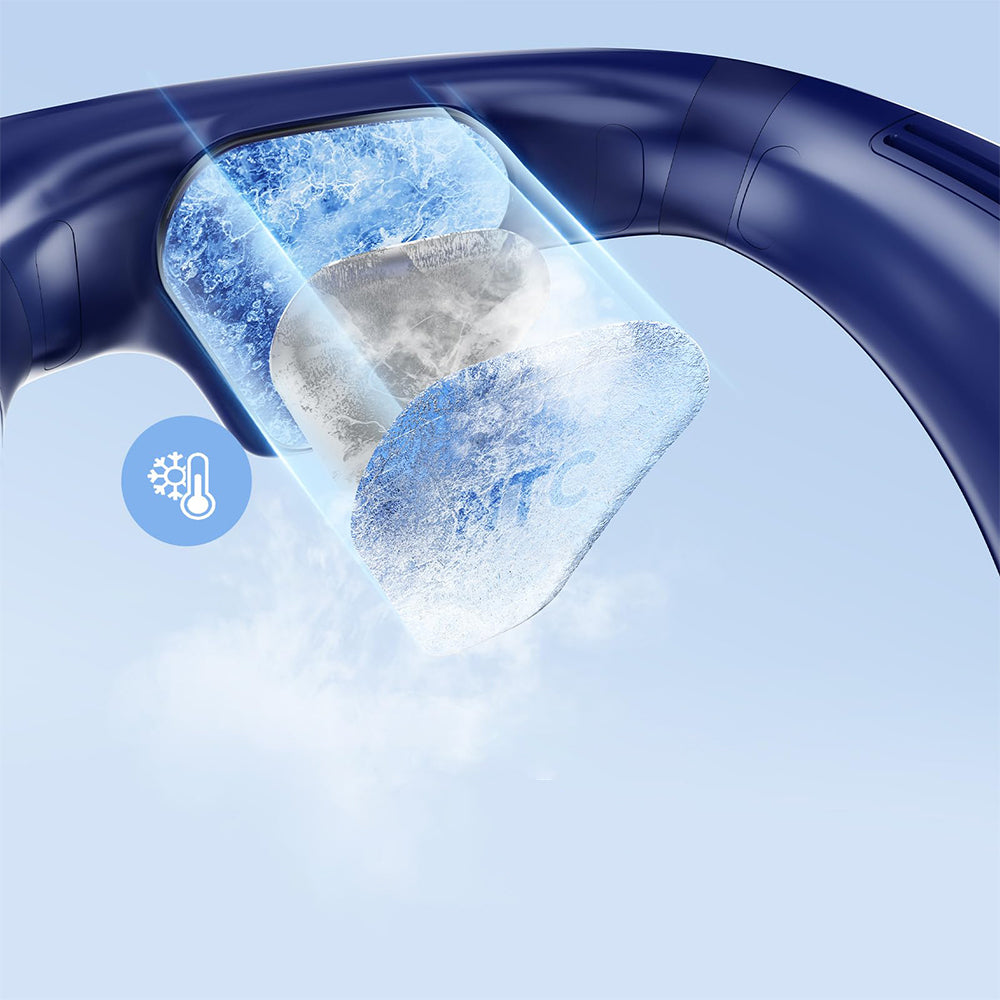 Wearable Neck Fan with Semiconductor Cooling - Blue