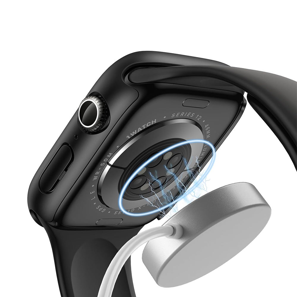 2 X Watch Case for Apple Watch S12 Scratch Resistant Watch Screen Protector Black 46mm