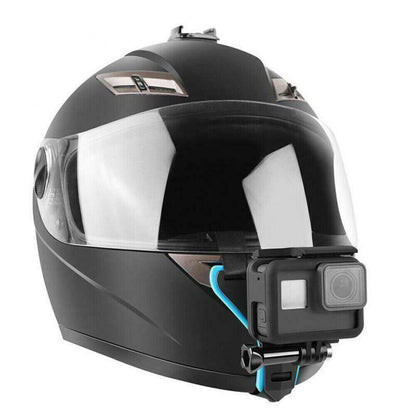 Motorcycle Helmet Chin Mount for Action Camera Quick Release Shockproof-Blue