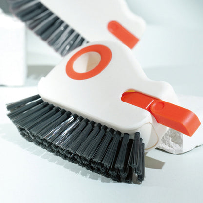 2-in-1 Groove Crevice Cleaning Brush Window Track Cleaning Tool with Hidden Scraper Orange