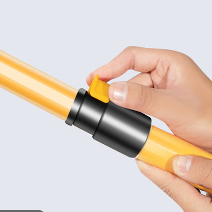 3-Section Telescopic Car Wash Brush 15-Degree Bent Handle - Yellow