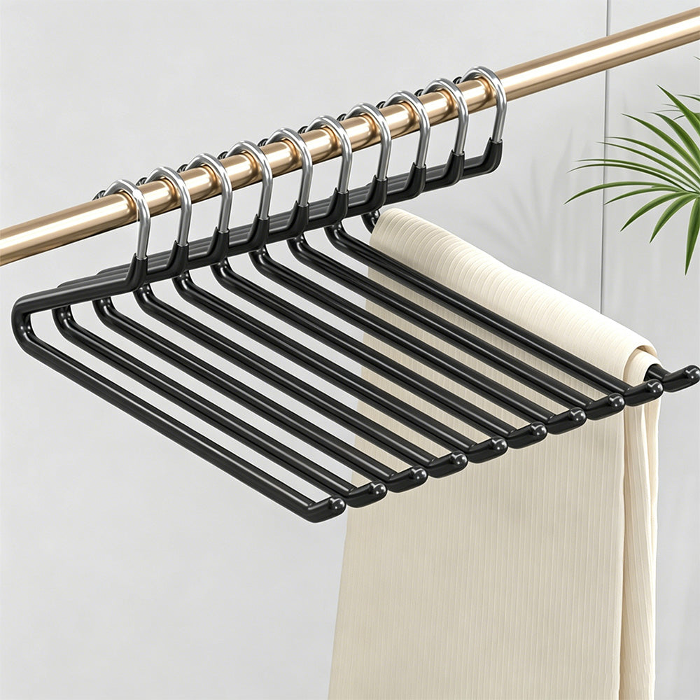 10 Pack Open Pant Hangers -Black