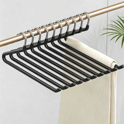 10 Pack Open Pant Hangers -Black
