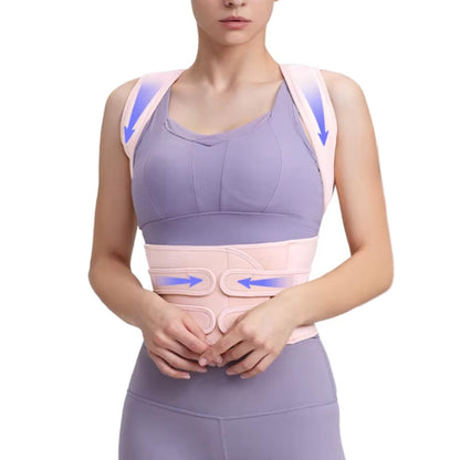 Posture Corrector  Adjustable Back Brace Support Strap Pink
