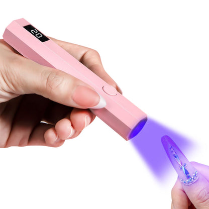 Handheld UV Nail Lamp ¨C Portable Gel Nail Dryer for Home and Salon Use Pink