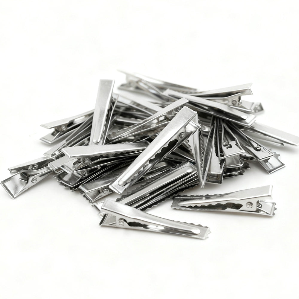 100-Pack Silver Metal Hair Clips for Kids and Women DIY Craft Hairpins S