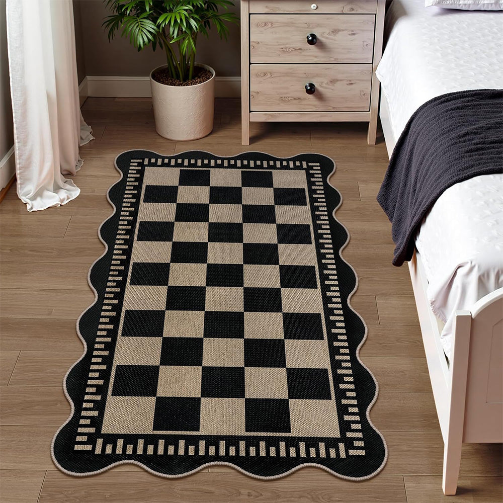 Vintage Low Pile Rug Non Slip Washable Mat for Living Room Bedroom-Style2