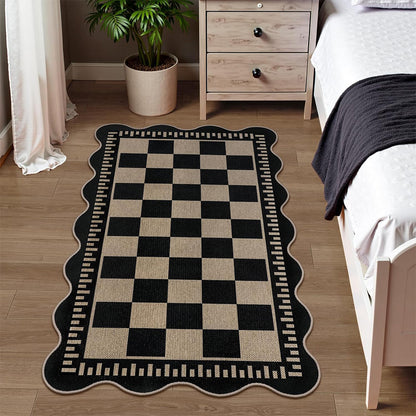 Vintage Low Pile Rug Non Slip Washable Mat for Living Room Bedroom-Style2