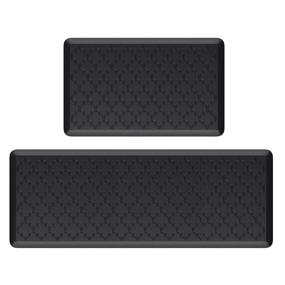 Anti Fatigue Cushioned PVC Floor Mat for Kitchen and Office-Black