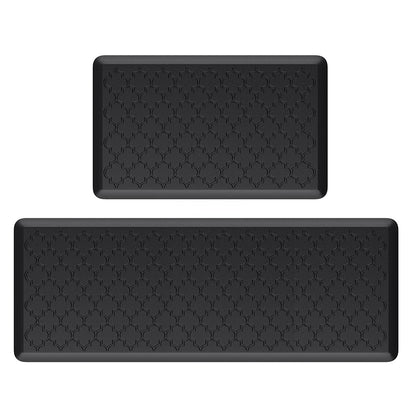 Anti Fatigue Cushioned PVC Floor Mat for Kitchen and Office-Black