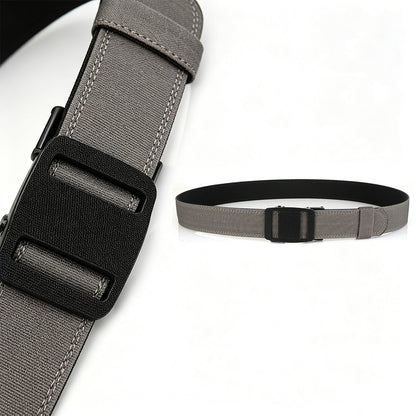 Double Layer Thickened Tactical Belt with Automatic Buckle - Grey