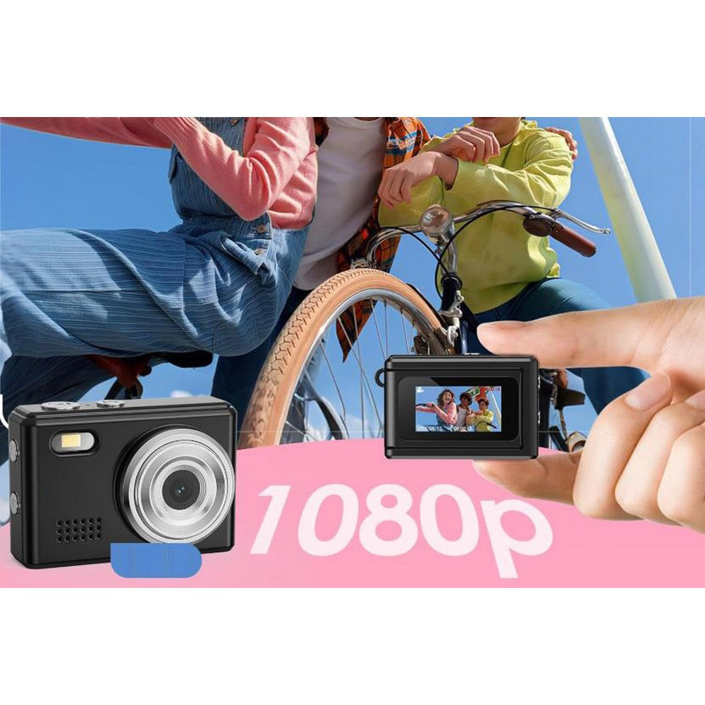 Mini Thumb Digital Camera 2MP Keychain Camera for Vlog and Travel-Black
