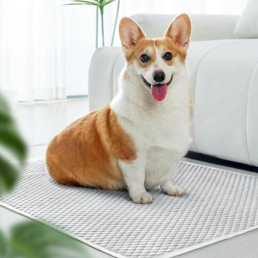 Pet Cooling Mat Dog Cat Breathable Summer Cooling Pad Light Grey