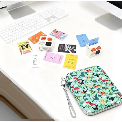 Card Case for Yoto Cards 80 Pockets Card Holder with Carry Strap and Zipper-Green
