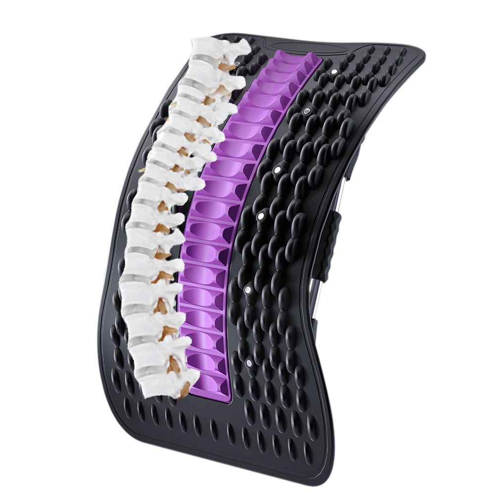 Multi-Level Adjustable Back Stretcher for Lower Back Pain Relief Black
