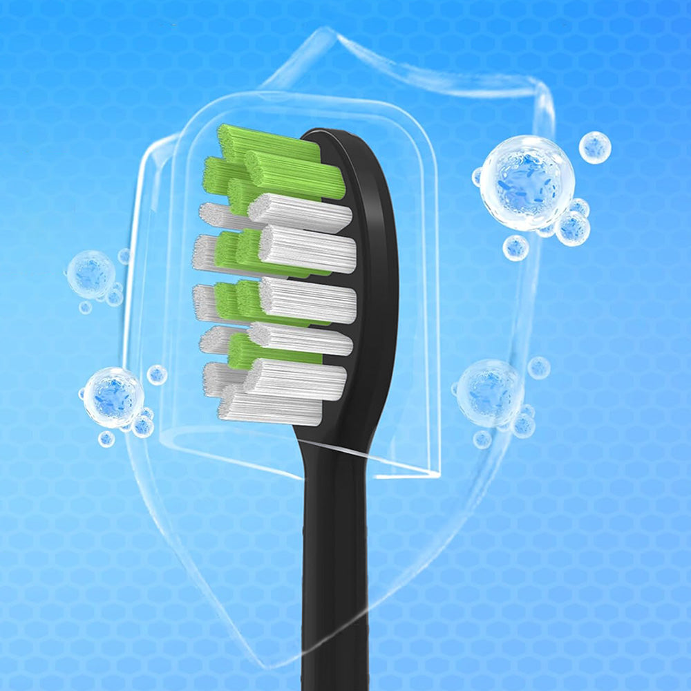 4Pcs Replacement Electric Toothbrush Heads with Dustproof Covers Compatible with Philips HY1100/1200/One Series Black