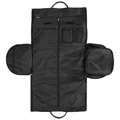 Foldable Carry on Duffel Bag PU Leather Overnight Luggage Bag With Shoes Compartment-Black