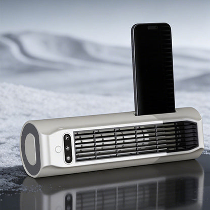 USB Bladeless Tower Fan For Wall Floor And Desk Use - White