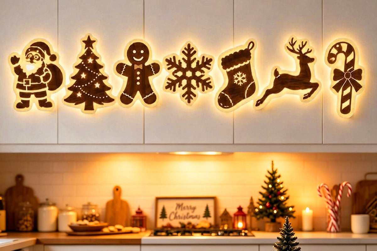 Christmas Glow Silhouette Light 3D LED Warm light Wall Decor