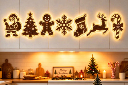 Christmas Glow Silhouette Light 3D LED Warm light Wall Decor