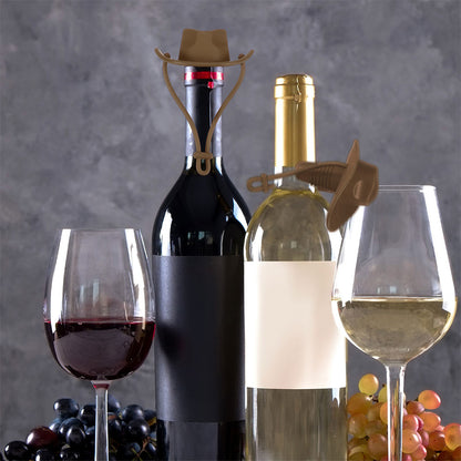 Western Cowboy Hat Silicone Wine Bottle Stopper Champagne Sealer -Coffee