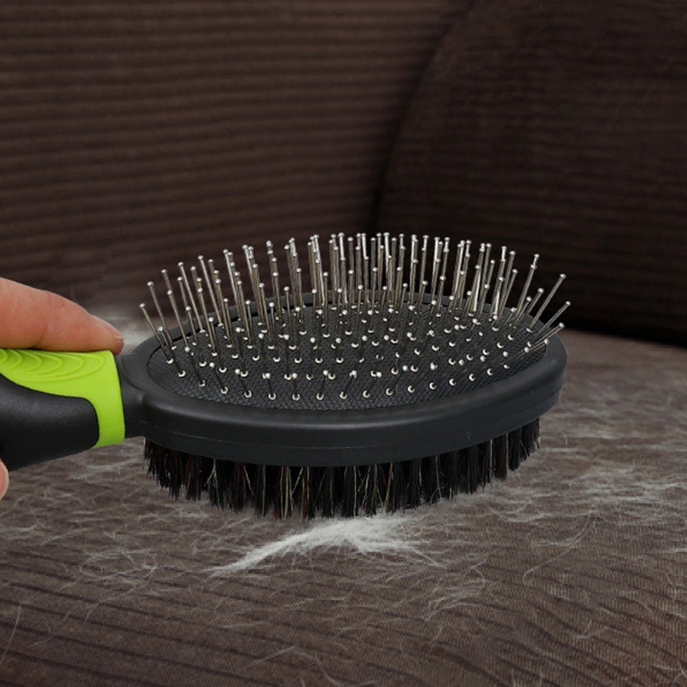 2PCS Pet Grooming Tools Pet Bath Brush Deshedding Dog Brush Suitable For Dogs Cats and Horses-Purple