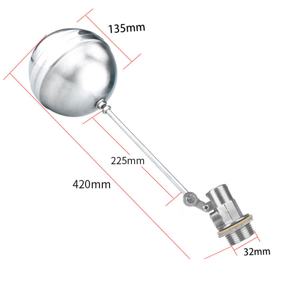 2Pcs 304 Stainless Steel Automatic Water Level Float Valves-DN25