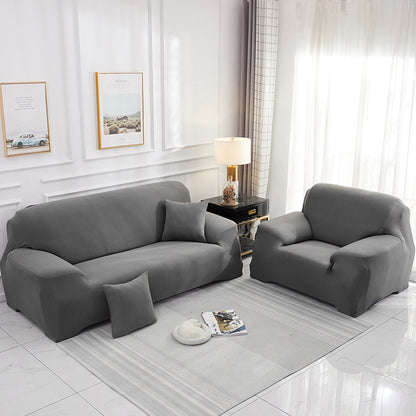 Elastic Stretch Sofa Cover Soft Double-Seater Sofa Cover Non-Slip Sofa Protective Cover -Gray