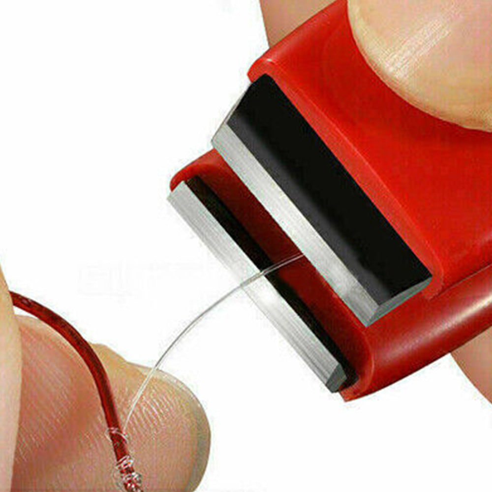 Fishing Knot Tying Tool Fast Line Clippers Tie Tippet Cutter Nipper-Red