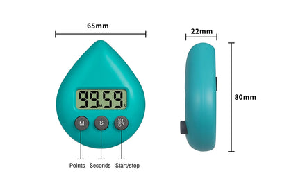 Waterproof Digital Shower Timer with Alarm and Suction Cup - Green