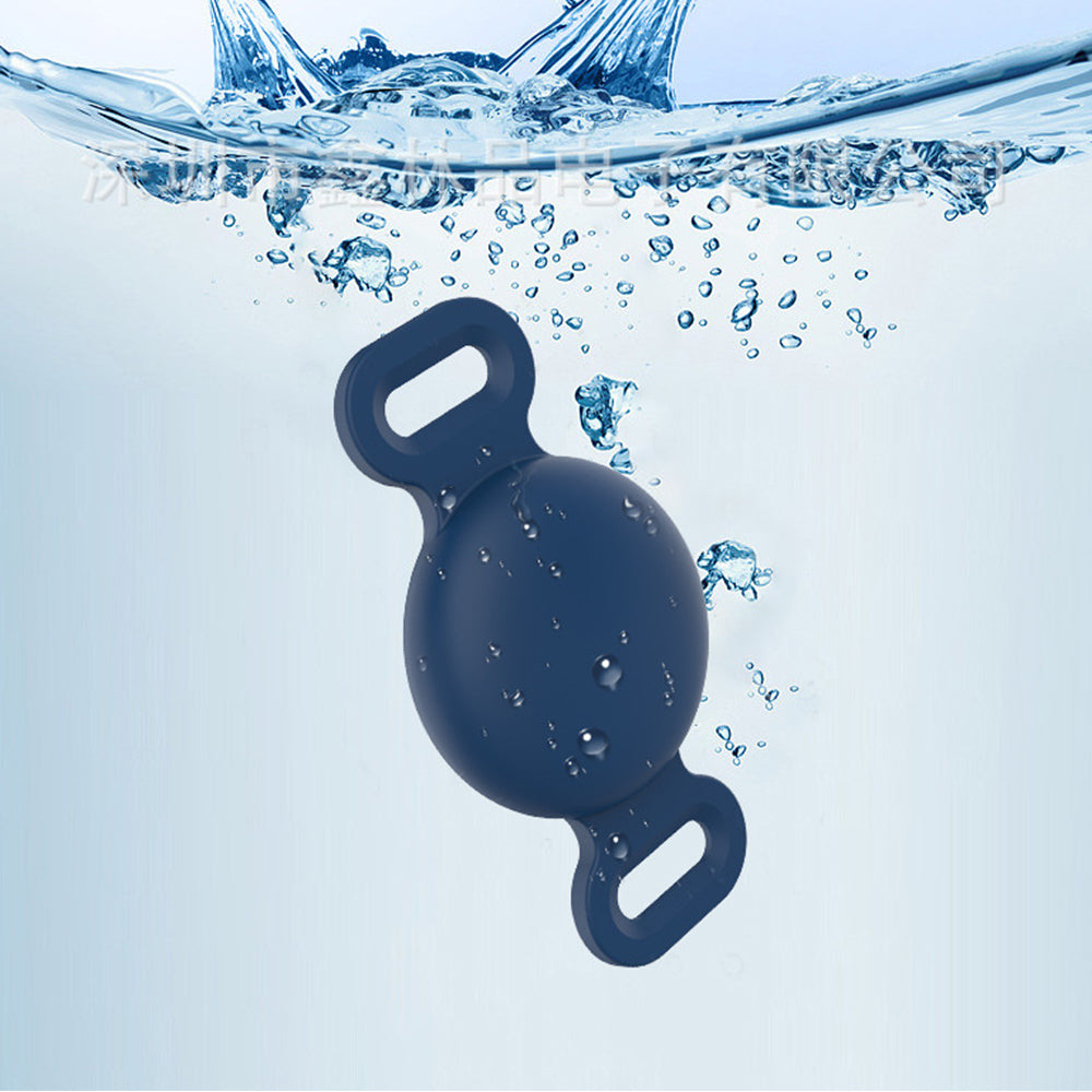 Ultra-Durable Anti-Lost Lightweight Silicone Waterproof Airtag Dog Collar Holder Cat Collar Cover-Dark Blue