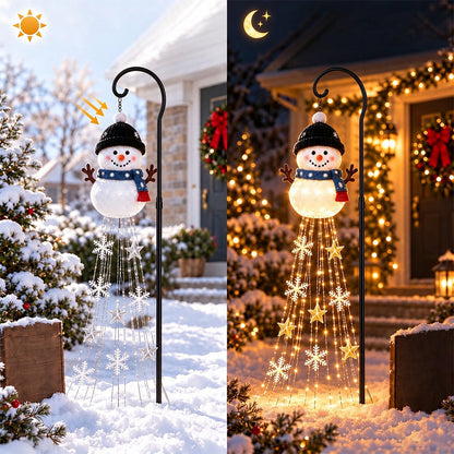 Solar Snowman Stake Solar Light Warm LED Garden Decoration Light